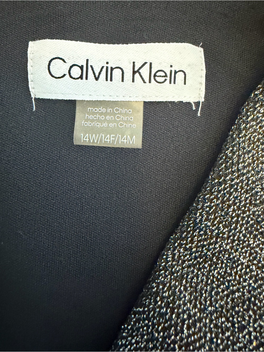 Calvin Klein Metallic Silver Ruched Knot Long Sleeve Cocktail Dress - Picture 10 of 14